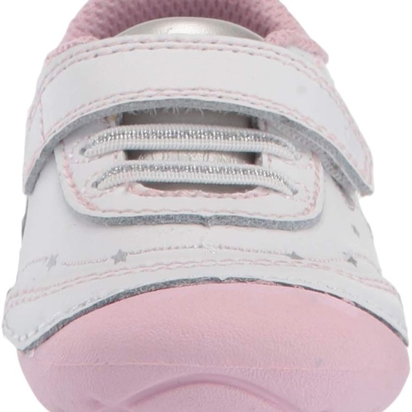 Stride Rite Baby Walker Shoes White Silver Velcro - Picture 4 of 6